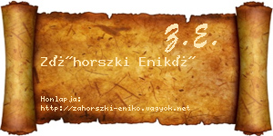 Záhorszki Enikő névjegykártya